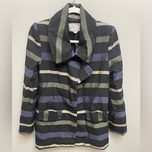 BCBGeneration Black and Purple Striped Blazer